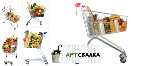 Магазинная тележка с продуктами | Shopping cart with products